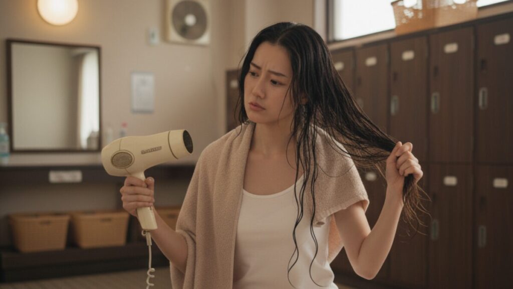 備え付けドライヤーがなかなか乾かない理由