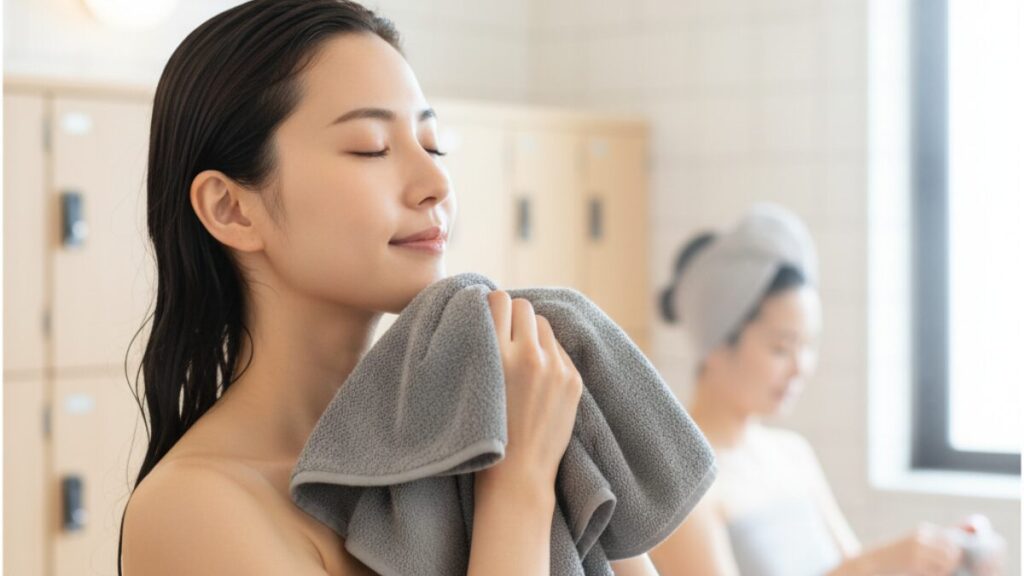吸水性の高いタオルでドライ時間を短縮